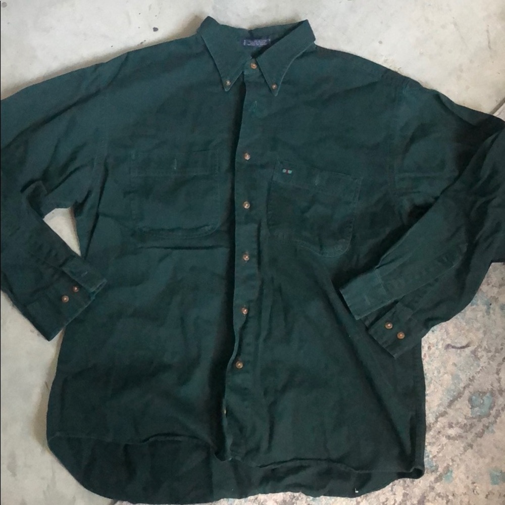 Vintage Forest Green Button Down